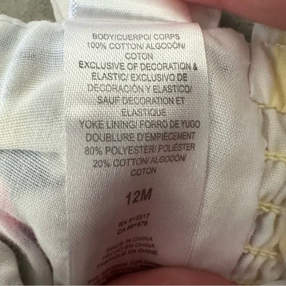 Disney Baby Minnie Mouse Dress with Floral Accents Yellow & White Size 12M EUC - Picture 4 of 4